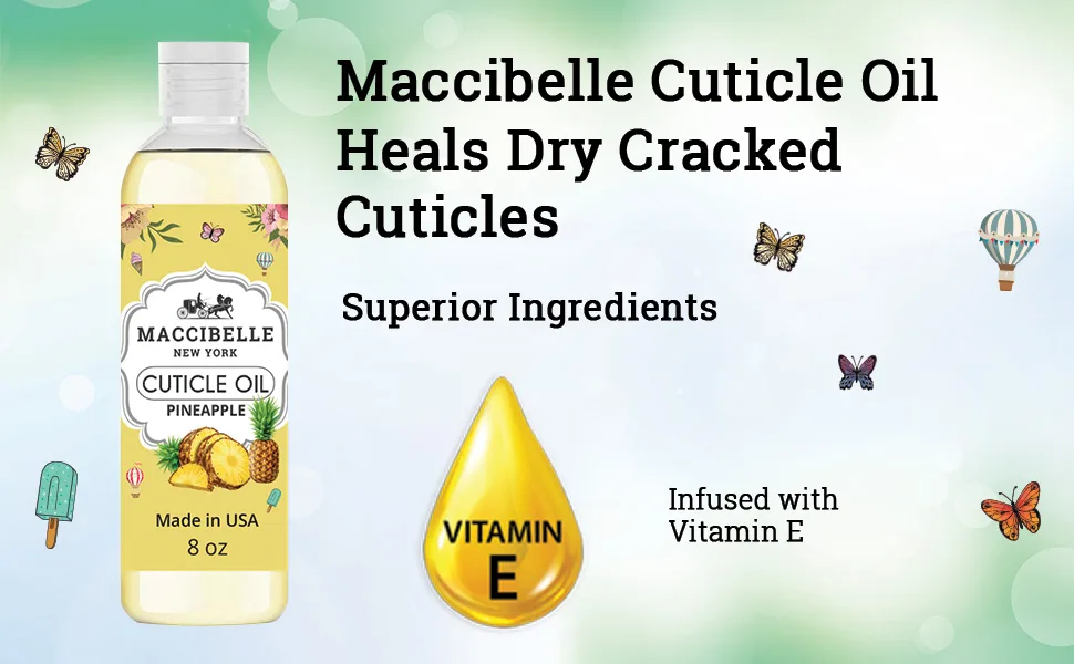 Maccibelle Cuticle Oil 0.5 oz for Dry Cracked Cuticles (Pineapple 8oz) - wewew