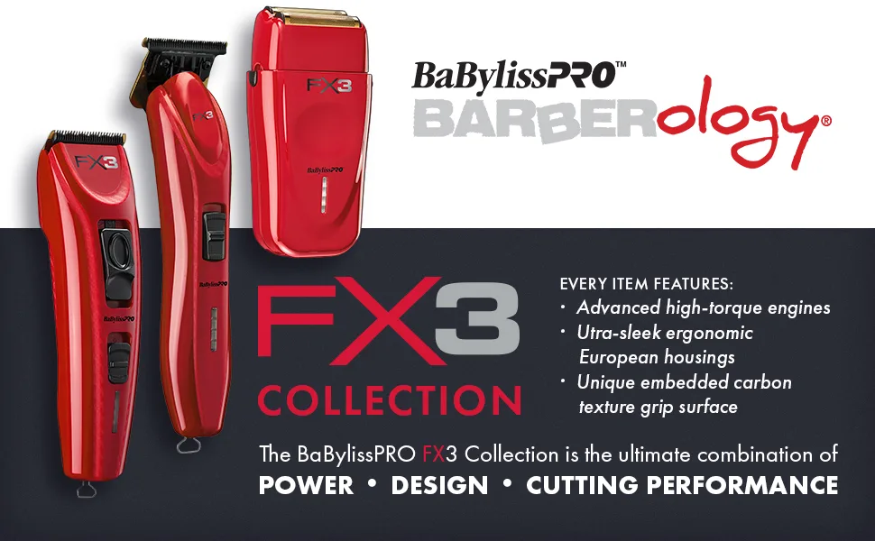 BaBylissPRO Barberology FX3 Collection FX3 Black Shaver - X3 Collection