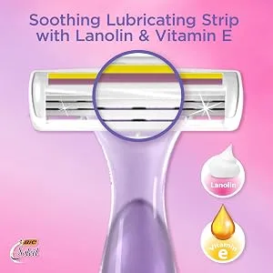 BIC Soleil Smooth Scented Women's Disposable Razor, Triple Blade, Moisture Strip for a Smooth Shave, 4 Count - Pack of 2 - soleil twilight lubra strip