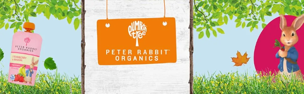 Pumpkin Tree Peter Rabbit Organics, Banana, Mango, and Kale, 4 Squeeze Pouch, Mango, Broccoli & Kale, 4.4 Ounce (Pack of 10) - Peter Rabbit