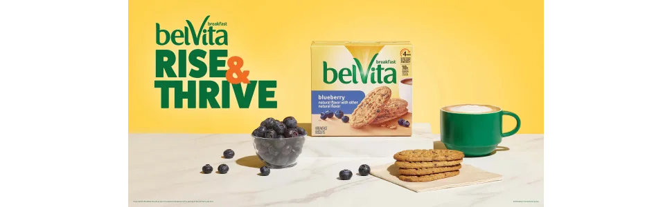 belVita Blueberry Breakfast Biscuits, 8 Packs (4 Biscuits Per Pack) - image