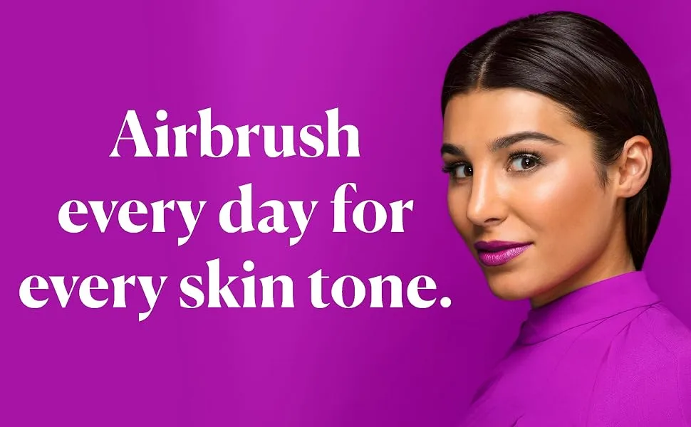 Aeroblend Airbrush Makeup Personal Starter Kit - Light Foundation - With 8 Color Set - Aeroblend airbrush everyday