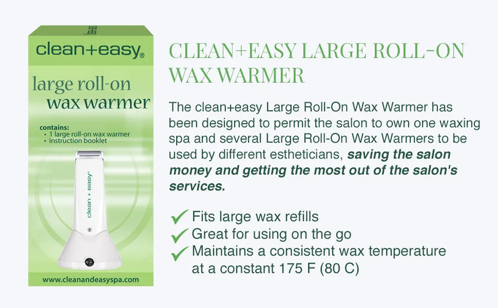 Clean + Easy Professional Waxing Spa System, Large Roll-on Wax Warmer, Unit Only (120V) Roll-on Warmer only - Clean + Easy Professional Waxing Spa System, Large Roll-on Wax Warmer, Unit Only (20V)