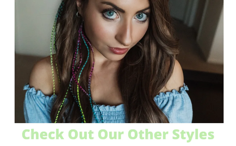 Tie Dye Feather Hair Extensions, 100% Real Rooster Feathers, 20 Long Thin Loose Individual Feathers, By Feather Lily - 100% Real Salon Quality Feathers