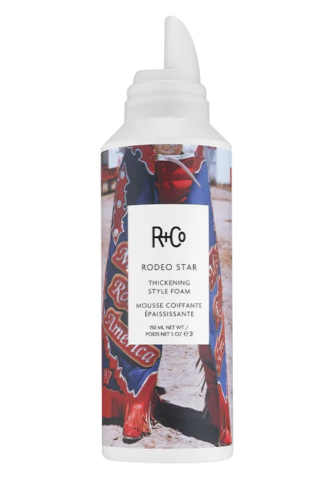 R+Co Chiffon Styling Mousse | Shapeable Body + Volume + Shine | Vegan + Cruelty-Free | 5.6 Oz - Rodeo Star Thickening Foam