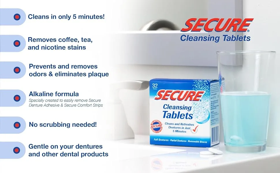 Secure Cleansing Tablets - Parent (32 Count (Pack of 4)) - Secure Cleansing Tablets Features