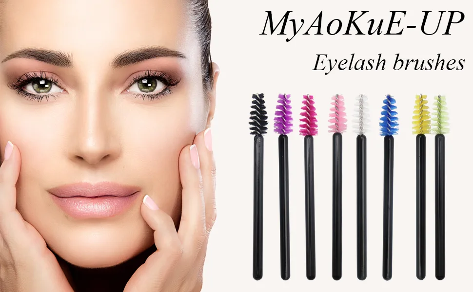 400 Pack Mascara Wands Mini Disposable Eyelash Brushes for Extensions Eye Lash Wand Brow Brush Makeup Tool Bulk, 8 Colors mini brush-400pcs - product information 6