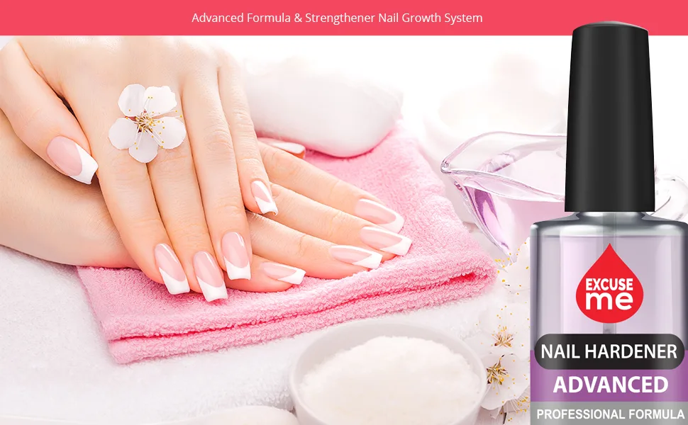 Excuse Me Nail Hardener Advanced Formula Strengthener Nail Growth System 0.5 oz (Pack of 2) - werwer