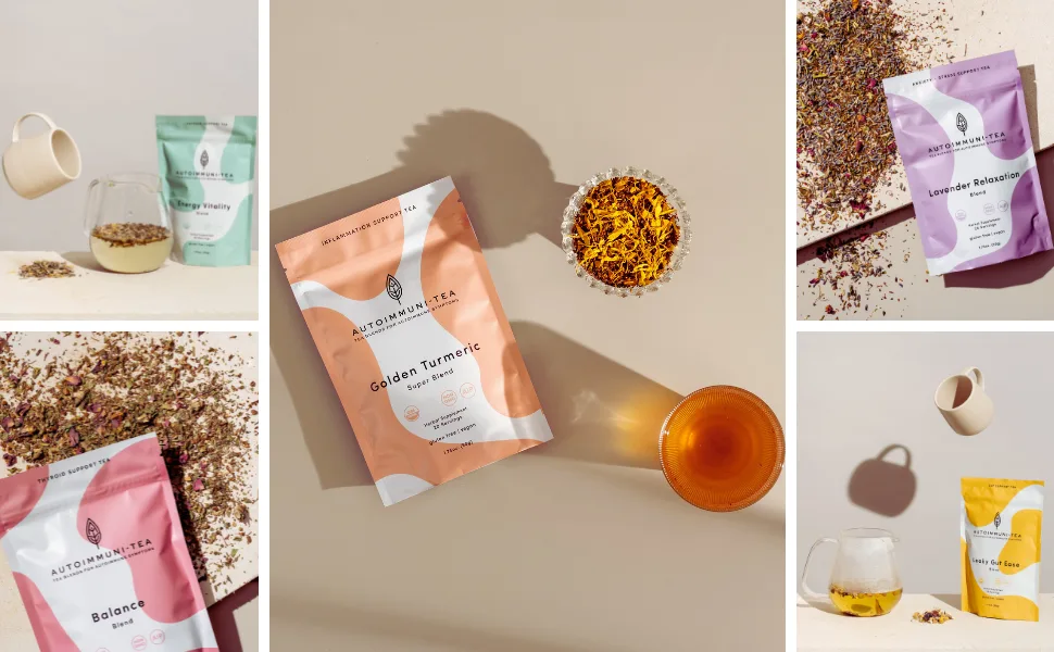 Digestive Tea for Leaky Gut & Stomach Calming Ease Licorice & Marshmallow Root for AIP Diet, Autoimmune Protocol, IBS, Diverticulitis, Paleo friendly - Organic Chamomile - autoimmune tea supplement