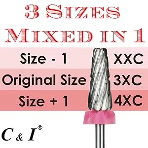 C & I 5 in 1 Nail Drill Bit, Cross & Slim Edition, Professional Nail Drills for Electric Manicure Drill Machine (Double Fine -XXF) - Nail Drill, 5 in 1, E File, Nail File, Nail Remover, Nail Clean, Nail Gel Remove