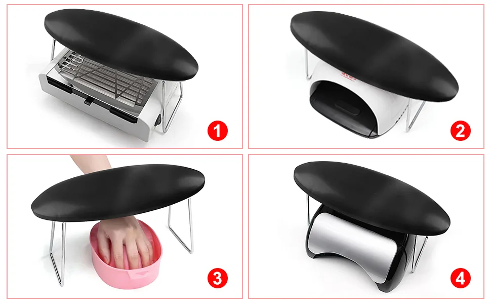 Comfortable Nail Arm Rest,Microfiber Leather Manicure Hand Pillow,Professional Nail Rest Cushion Table Desk Station for Nail Technician Salon Use (Black) - nail arm rest pillow nail arm rest stand nail desk arm rest arm rest for doing nail