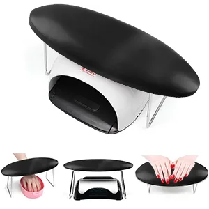 Comfortable Nail Arm Rest,Microfiber Leather Manicure Hand Pillow,Professional Nail Rest Cushion Table Desk Station for Nail Technician Salon Use (Black) - nail desk arm rest cushion small arm rest pillow nail technician arm rest