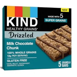 KIND Healthy Grains Bars Drizzled, Milk Chocolate Chunk, Gluten Free, 1.2 Oz, (8 Pack), 40Count Drizzled Milk Chocolate Chunk - product information 2