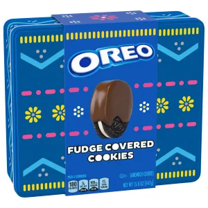 OREO Fudge Covered Chocolate Sandwich Cookies, Easter Cookies Gift Tin, 15.8 oz - image