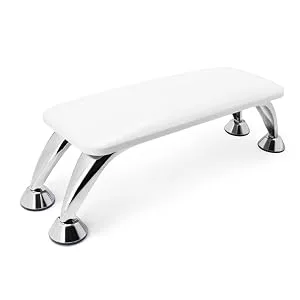 Big Nail Arm Rest Cushion for Fingernails Toenails Use, Professional Nail Table Armrest Manicure Hand Pillow Nail Tech Use, Microfiber Leather Material (White) - nail arm rest