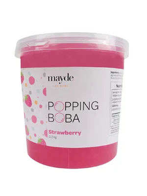 Mayde Popping Boba Pearls for Drinks, Desserts, & Breakfast Bowls (Strawberry Flavor, 7 Pounds) - Mayde Popping Boba