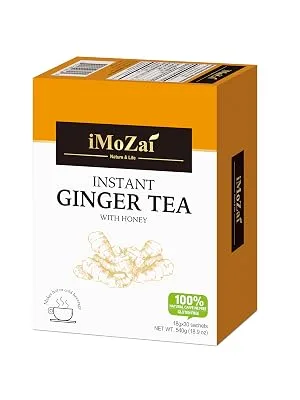Imozai Instant Ginger Tea With Honey Crystals (Original Flavor, 30 Sachets) Original Flavor 30 Count (Pack of 1) - GINGER