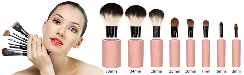 Fesmey Makeup Brush Cleaner Dryer Machine,Super-Fast Electric Brush Cleaner Spinner with 8 Size Collars,Automatic Brush Cleaner Spinner Makeup Brush Tools (White) - 8 rubber collars for different size brushes