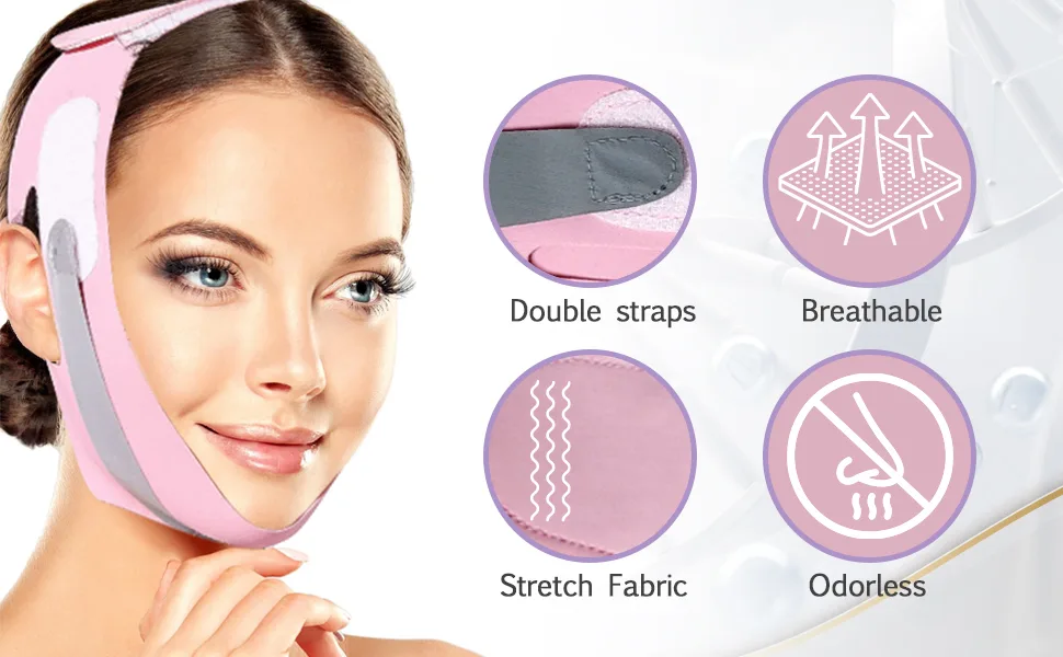 ELLOCY V Line Face Toning Belt for Face Wrinkle Mask Reusable Facial Strap Stimulate Sagging Face - product information 3
