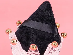 Foonbe Powder Puff Triangle Makeup Puffs for Loose Setting Powder Face Body, Soft Plush Powder Puff, Powder Puffs For Face Powder, Makeup Foundation Puff Makeup Tool (Black) - Put in a ventilated place to dry