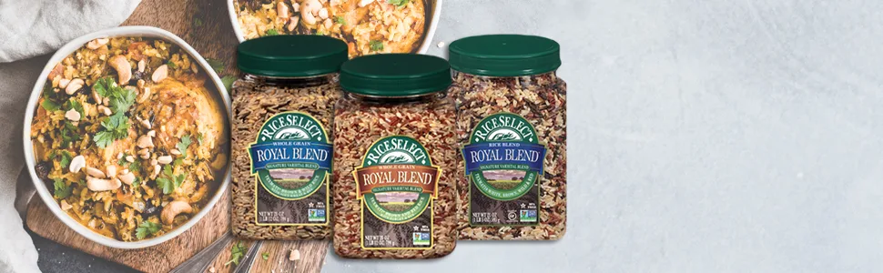 RiceSelect Whole Grain Royal Blend with Wild & Brown Rice, 28 Oz, 4 Count - RiceSelect Royal Blends