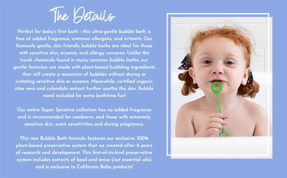 California Baby Super Sensitive Bubble Bath - 13oz - Super Sensitive (No Fragrance) Bubble Bath