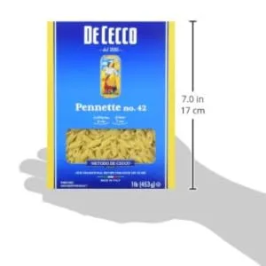 De Cecco Semolina Pasta, Pennette No.42, 16 Ounce (Pack of 5) - product information 3