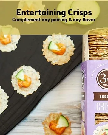 34 Degrees Crisps | Cracked Pepper Crisps | Thin, Light & Crunchy Crisps, Single Pack (4.5oz) - entertaining crisp