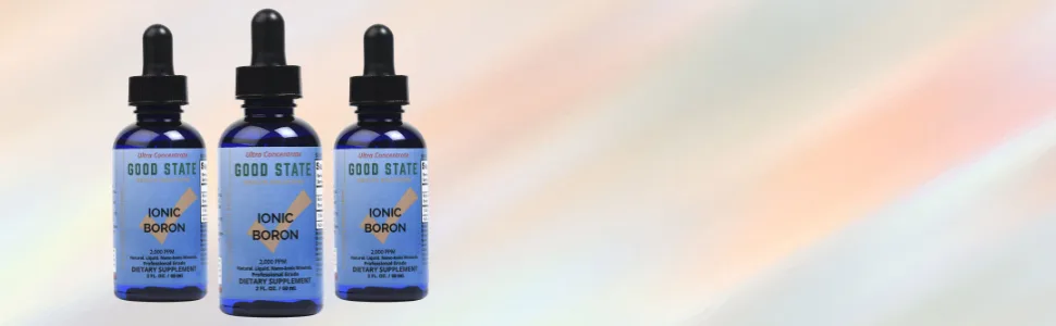 Good State | Ionic Boron | Natural | Liquid Concentrate | Nano Sized Mineral Technology | Professional Grade | 10 Drops Equals 1 mg | 1.6 Fl oz Bottle - Good State Boron Ultra Concentrate 2 fl oz