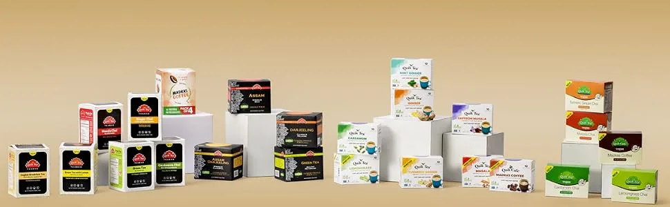 QuikTea Masala Chai Tea Latte - 10 Count Single Box - All Natural Preservative Free Authentic Chai - All Products