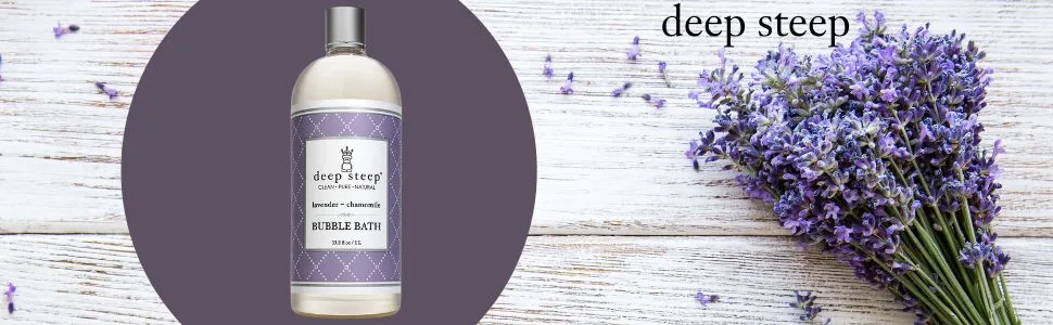 Deep Steep Liter Bubble Bath, Lavender Chamomile, 33.8 Fluid Ounce - Deep Steep Lavender Chamomile front bottle image
