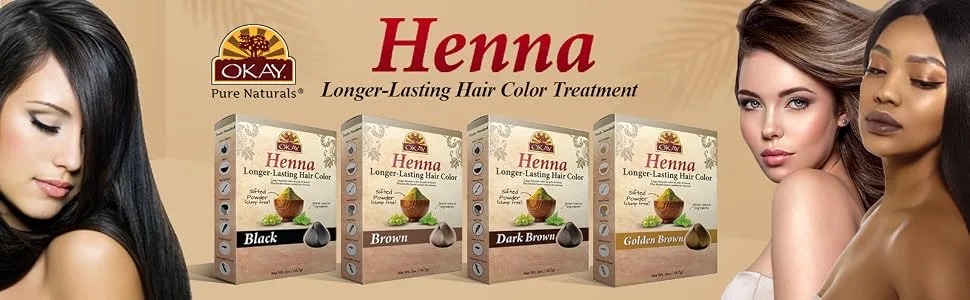 Okay Longer Lasting Henna Color, Black, 2 Ounce - henna