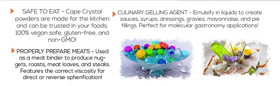 Sodium Alginate 100% Food Grade | Natural Thickening Powder & Gelling Agent for Cooking (8 Oz) - product information 2