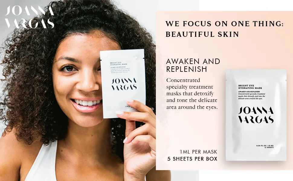 Joanna Vargas Bright Eye Hydrating Mask. Concentrated Ultra-Luxe Bamboo Hydration Sheet Masks Target Dark Circles, Expression Lines and Skin Tone. 5 Sheets (0.35 oz / sheet) - product information 1