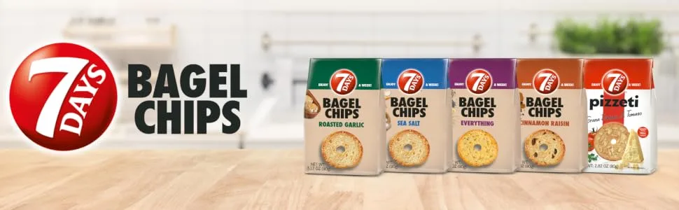 7Days Bagel Chips, Roasted Garlic, 8.81 Ounce Bag - product information 1