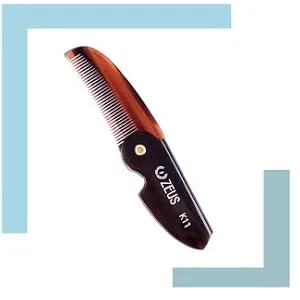 ZEUS Mustache Wax & Mustache Comb Grooming Set for Men  Folding Mustache Comb & Natural Mustache Wax - Folding Comb