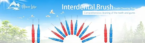 Interdental Brush (50 Counts) River Lake Toothpick Cleaners,Tooth Flossing Head Oral Dental Hygiene Brush,Tooth Cleaning Tool - innovative interdental brushes are specially designed to clean in between your teeth and gums.