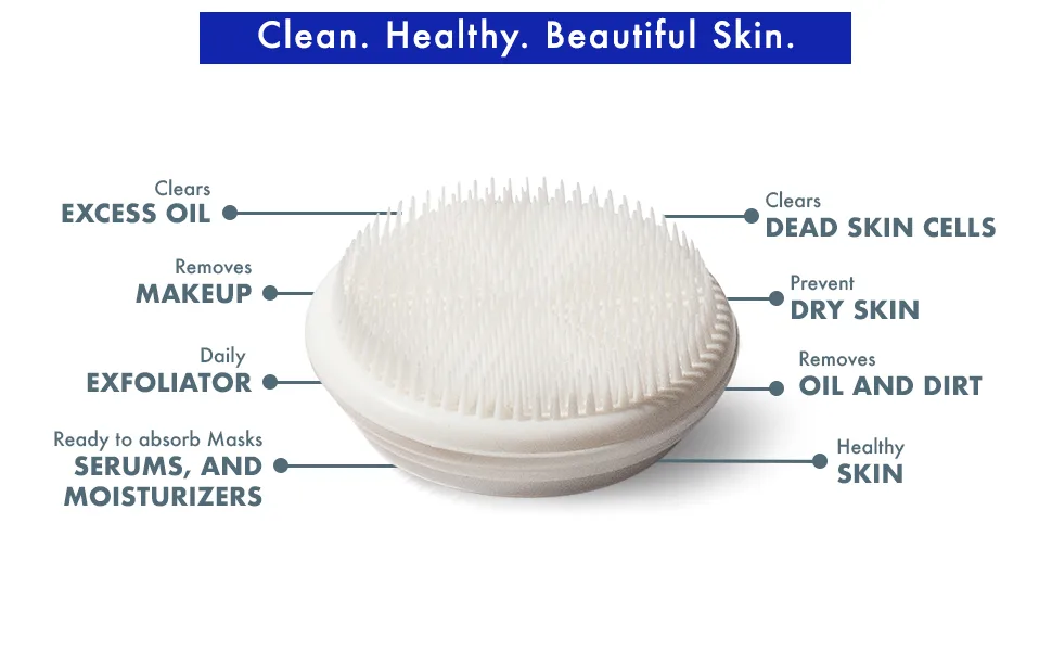 Vanity Planet Replacement Silicon Facial Brush Head compatible with Ultimate Skin Spa & GlowSpin, Water Resistant, Quick-Drying - Vanity planet