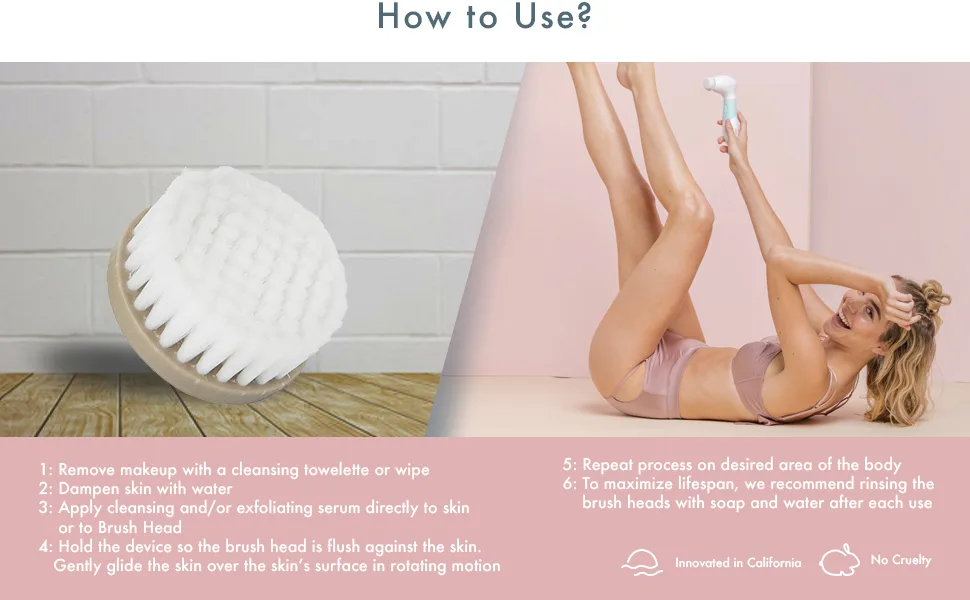 Vanity Planet Replacement Exfoliating Facial Brush Head compatible with Spin for Perfect Skin, Water Resistant, Quick-Drying, Replacement Exfoliating Brush Beige - Vanity planet