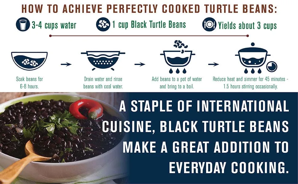 Great River Milling, Black Turtle Beans, Non-Organic, 26 Ounces (Pack of 4) - how to cook