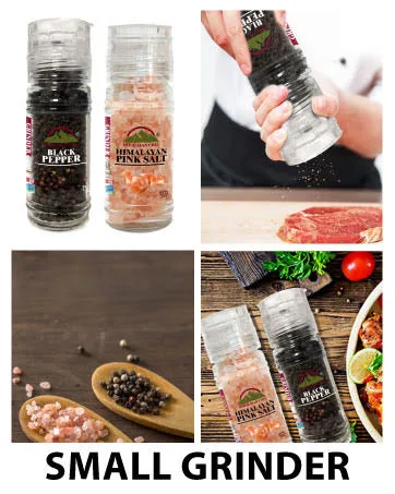 Himalayan Chef Black Pepper Grinder - 1.76 oz - Pink Salt