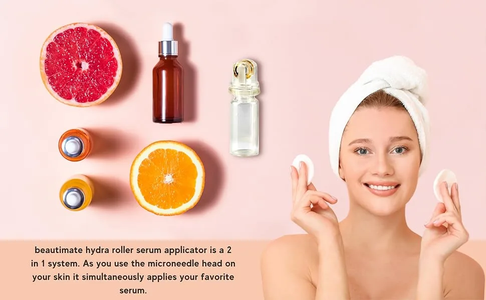 Hydra Roller Microneedle Derma Roller and Serum Applicator - Cosmetic Microneedling Tool - 0.25mm - product information 3