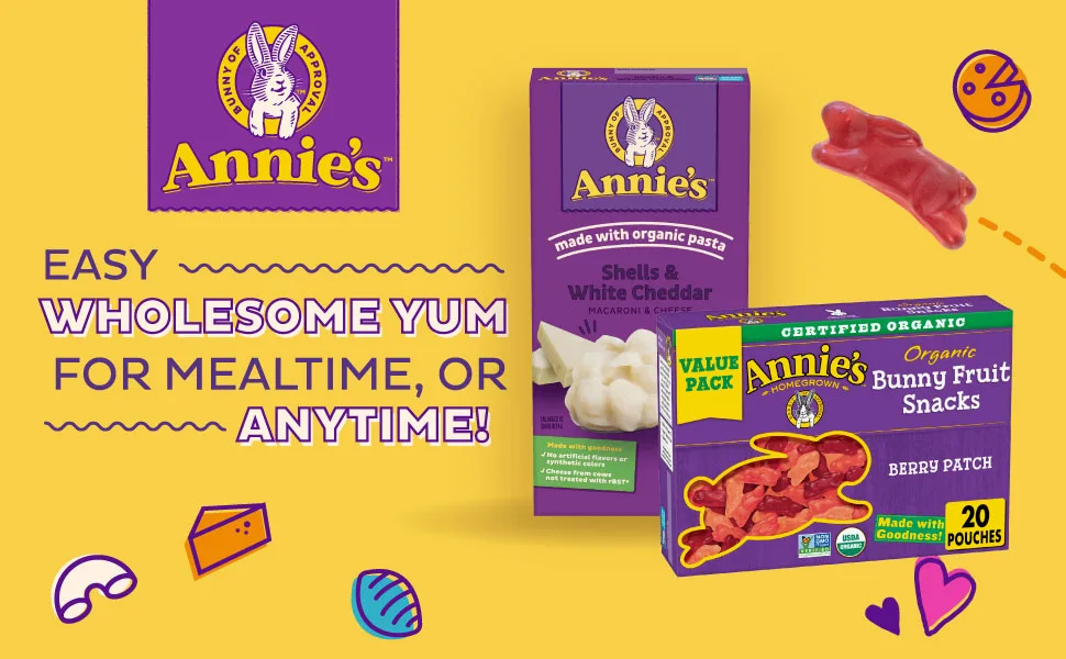 Annie's Organic Berry Patch Bunny Fruit Flavored Snacks, Gluten Free, 12 Pouches, 9.6 oz - Easy wholesome yum for mealtime, or anytime!
