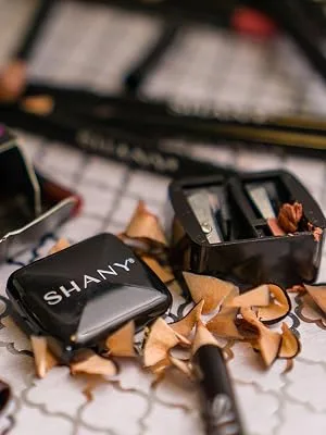 SHANY Cosmetic Pencil Sharpener - Eyeliner and Lip Pencil Dual Sharpener with Removable Lid for Traditional and Jumbo Pencils - makeup train case