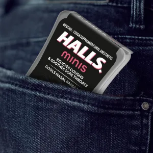 Halls Minis Watermelon Flavor Sugar Free Cough Drops, 8 Packs of 24 Drops (192 Drops Total) - image