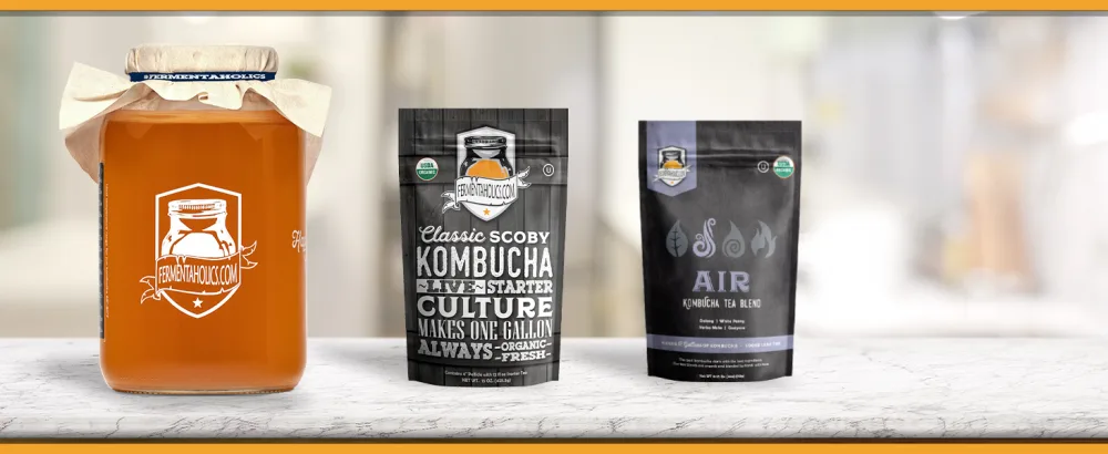 Fermentaholics - Element Kombucha Tea Blends | USDA Certified Organic Kombucha Tea Blend | Kosher Certified (Air Blend) - smith southern detail king marmalade zest secondary second primary first ferment fermention royal qt