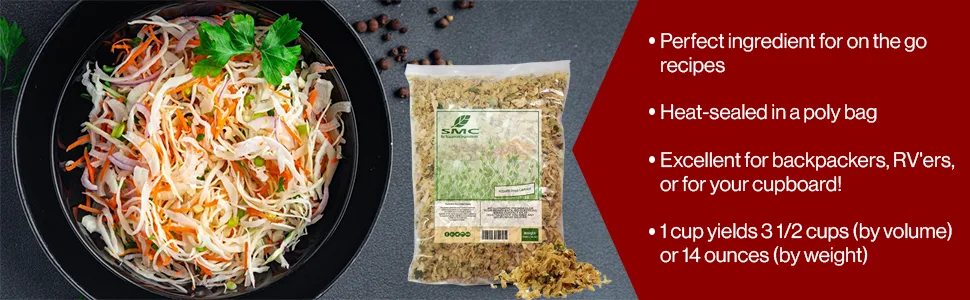 Dried Cabbage 1 Pound Bulk-Heat Sealed in a Poly Bag-Dehydrated Dried Vegetables - product information 5