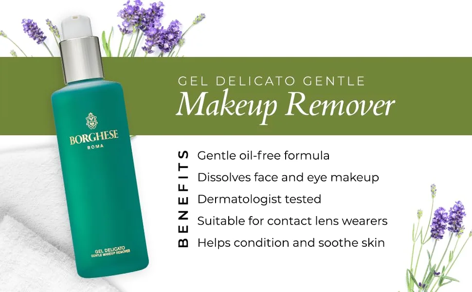 Borghese Delicato Oil Free Gel Makeup Remover, Ideal for All Skin Types, 8 Fl Oz - Makeup Remover