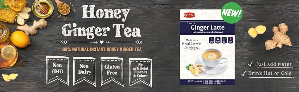 POCAS Ginger LATTE 20 Pack - Ginger Latte_Top Banner