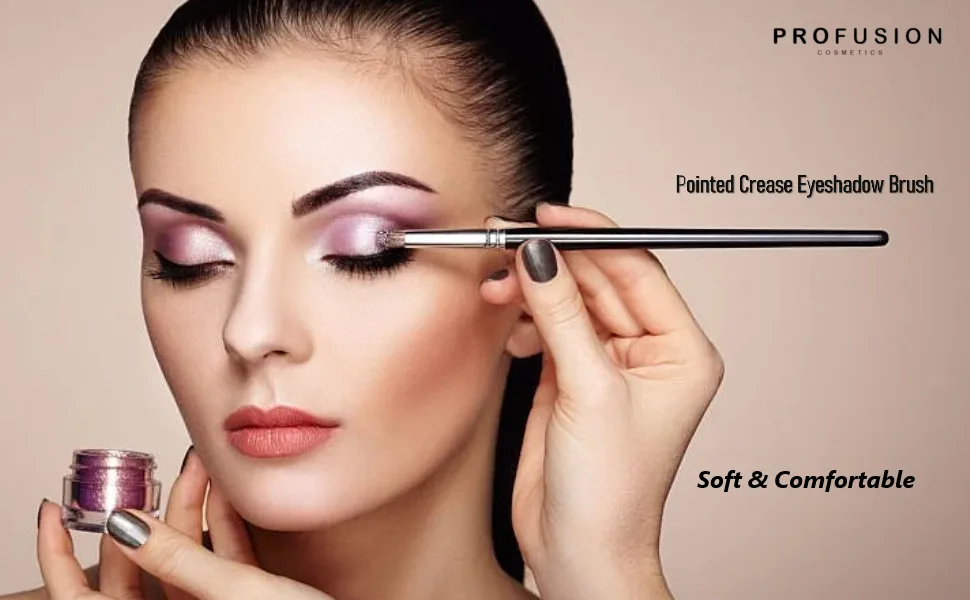 Profusion Cosmetics Pointed Crease Eyeshadow Brush Soft Synthetic Eyeshadow Blending For small Crease Eyebrow Long Lasting smudge Flawless Makeup Look - Eyeshadow Brush